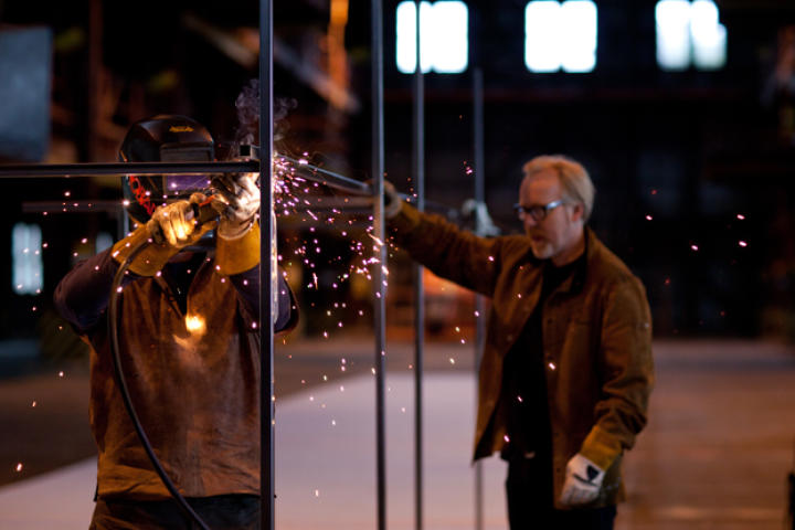 Jamie and Adam built an airplane from scratch for this episode. Airlines can't afford to take an operating airplane out of circulation for any length of time, and the Mojave Desert, where the MythBusters have filmed with non-operational planes in the past, was too impractical given the number of volunteers needed.