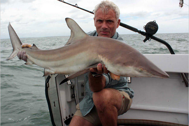 To prepare for this episode of River Monsters, Jeremy Wade caught a bull shark in the ocean first.