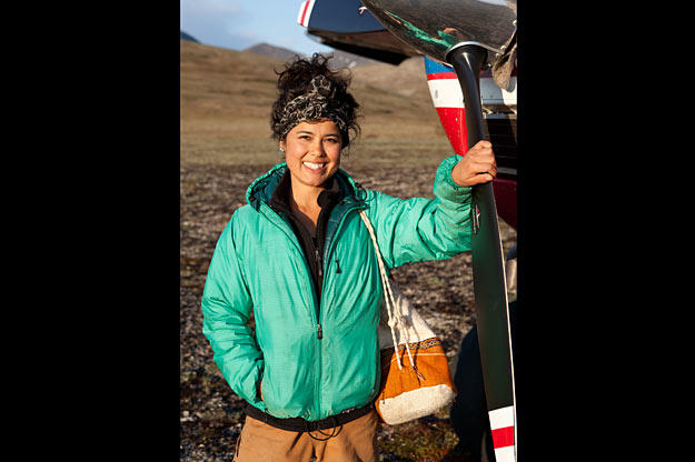 Ariel works with her parents and sister at their family-run airline, Era Alaska. Here she is standing next to the Cessna 180, an aircraft model dating back to the 1950's.