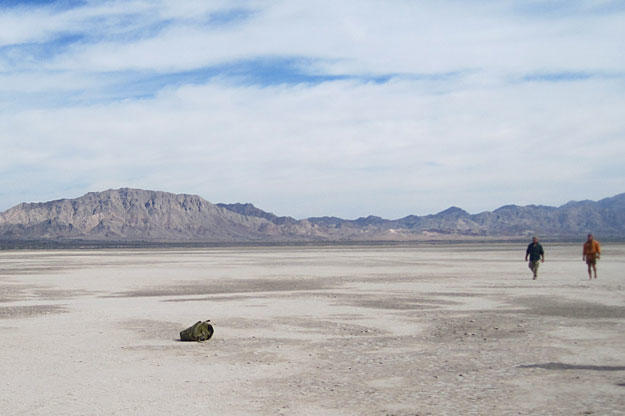 Cody and Dave walk into the barren expanse of the Baja salt flat where conditions are similar to Death Valley and scarce rainfall turns as briny as seawater after it hits the ground. There's no chance of survival on this sun-scorched plain, so the pair won't waste any time moving to higher ground.