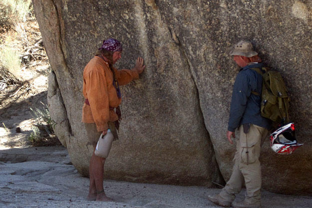 Once they reach the hill country, Cody and Dave pull up for a break in the first shade they've come across. Getting out of the sun can be a lifesaver, but they must soon find water somewhere in this arid landscape, a daunting assignment but one that Arizona-native Cody has tackled many times.