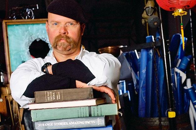 A virtually unchanged Jamie Hyneman poses in the blueprint room, circa 2003.