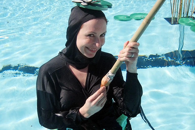 In 2008 Kari Byron channeled her inner ninja and showed off her underwater blowgun skills.