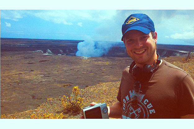 Here's the man running the show: our director, smiling in front of the Kilauea caldera.
