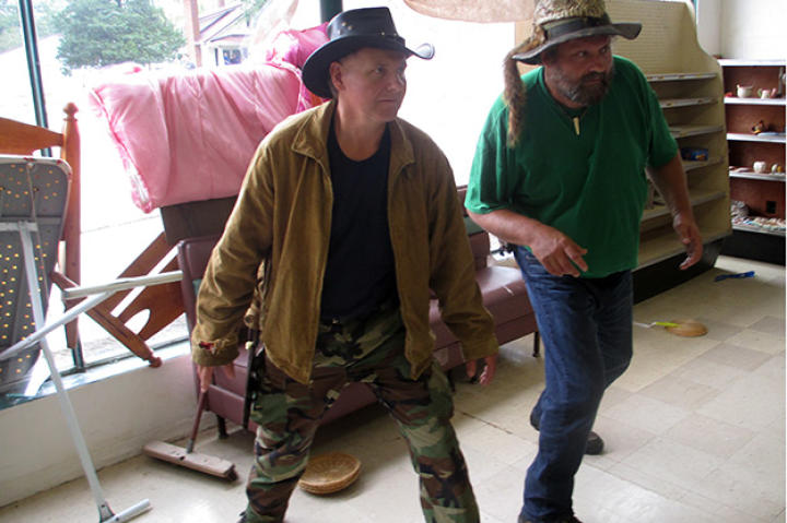 Turtleman and Squirrel brace themselves for a buck attack.