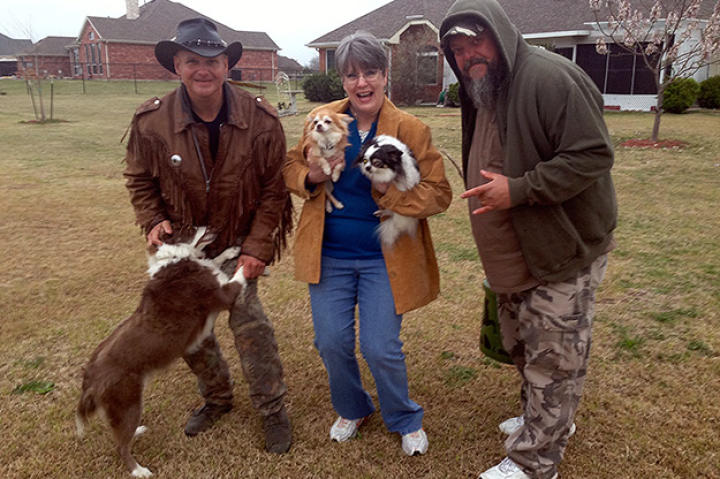 Turtleman, Neal James and homeowner Linda Jangula LOVE their doggy buds!