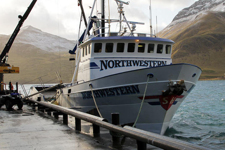 The Northwestern in Dutch Harbor, Alaska not long after it sailed up from Washington state for the beginning of King Crab Season.