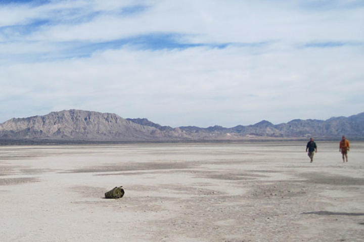 Cody and Dave walk into the barren expanse of the Baja salt flat where conditions are similar to Death Valley and scarce rainfall turns as briny as seawater after it hits the ground. There's no chance of survival on this sun-scorched plain, so the pair won't waste any time moving to higher ground.