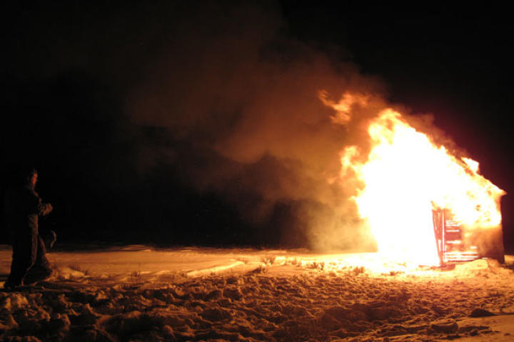 Cody watches as their only shelter — a range line shack — goes up in flames. For anyone residing in remote, sub-zero conditions, losing shelter by fire is an age-old and constant threat.