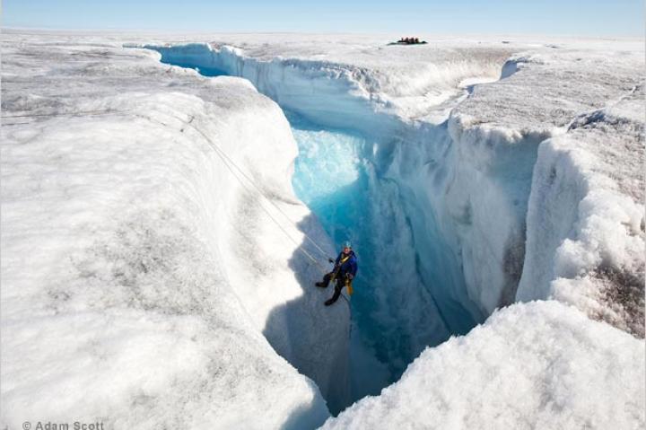 A moulin on the Greenland Ice Sheet.