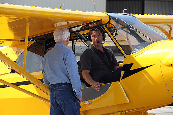 Fred and Dustin readying for a flight.