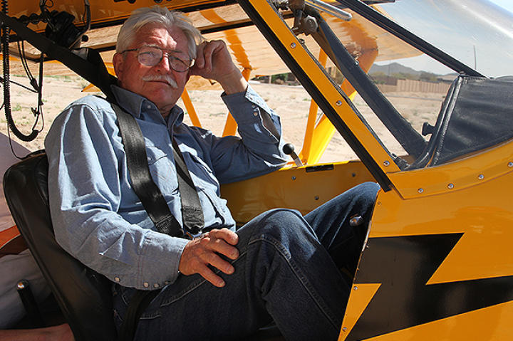 Fred Hurt behind the controls.