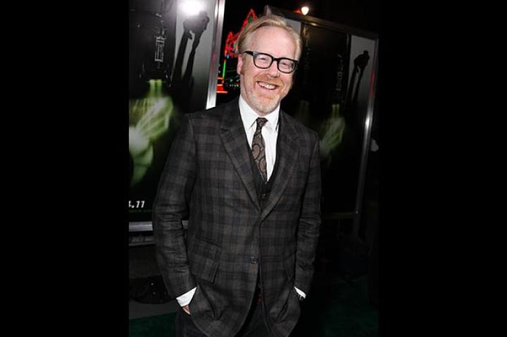 Movie-lover Adam Savage grins ear to ear at the premiere of