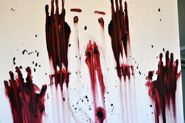 Here's one of Mikey's recent paintings.