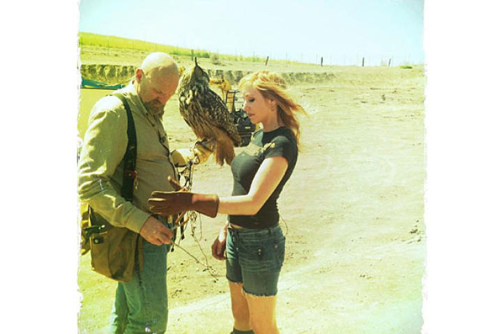 Meeting my favorite bird for a Mythbusters episode. (May 5, 2011)