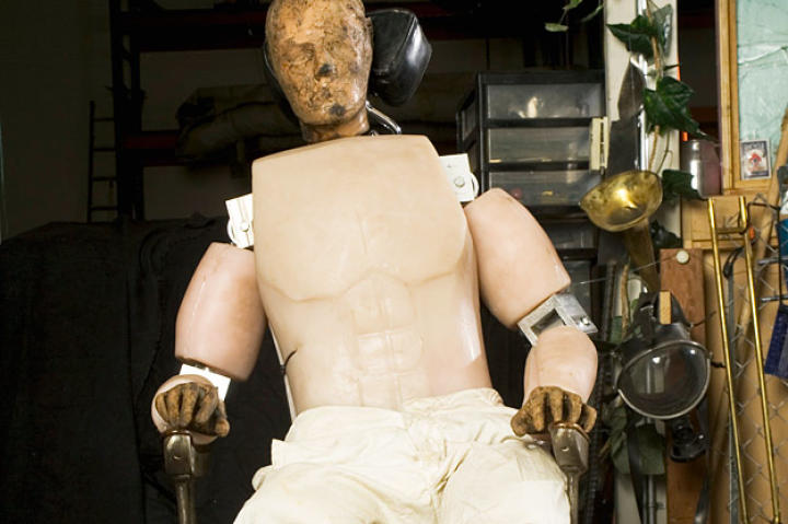 MythBusters star Buster relaxes between scenes in 2005.