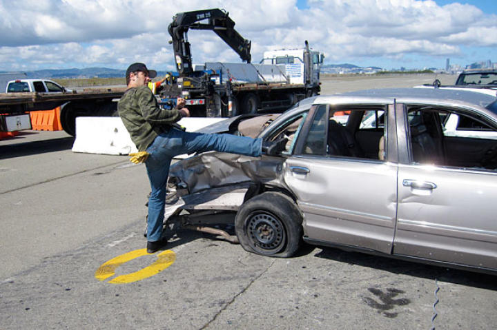 Tory Belleci channels Bruce Lee during the filming of "Surf and Turf."