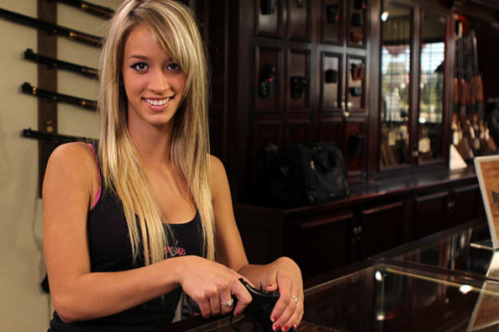 Paige can work the counter with the same professionalism as the men at Gunsmoke.