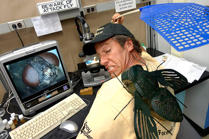 At Purdue University's Forensic Entomological Research Compound, Mike Rowe's gag reflex had plenty of exercise. Plenty.