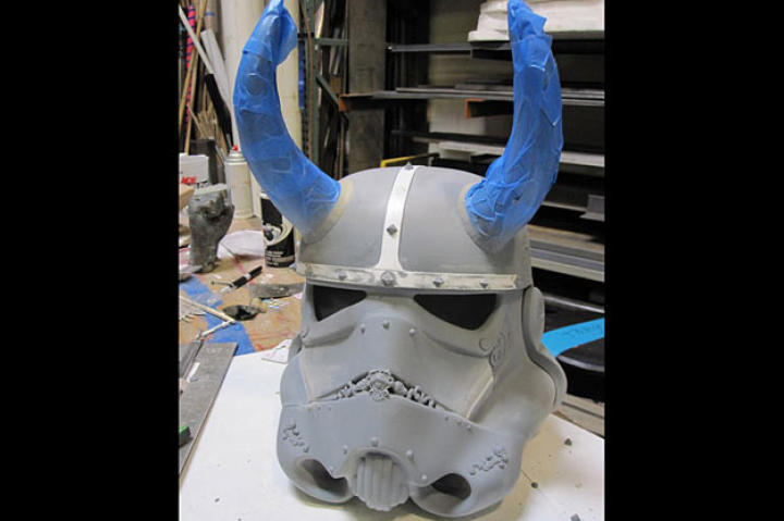 For Tory, "It was nice to get back to my model-making roots. What better way than working on a Stormtrooper helmet?"
