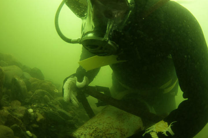 Scott prospects in murky water typical of the more near shore waters.