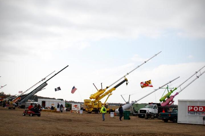 Wide shot of the air cannon section of the field.