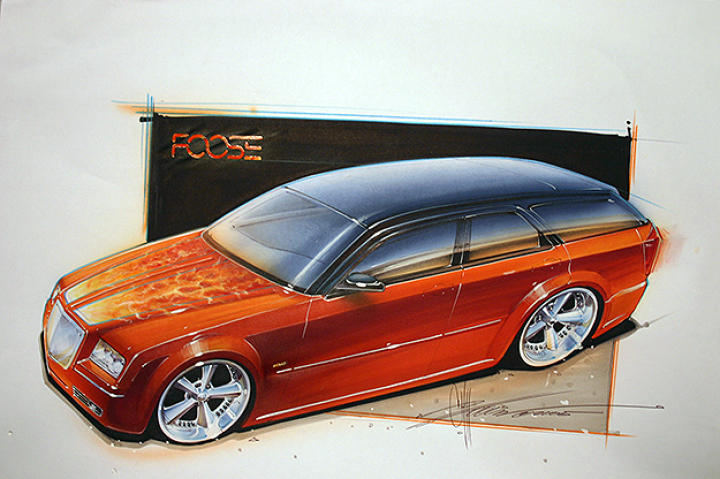 The sketch of the 1956 Chevy Nomad