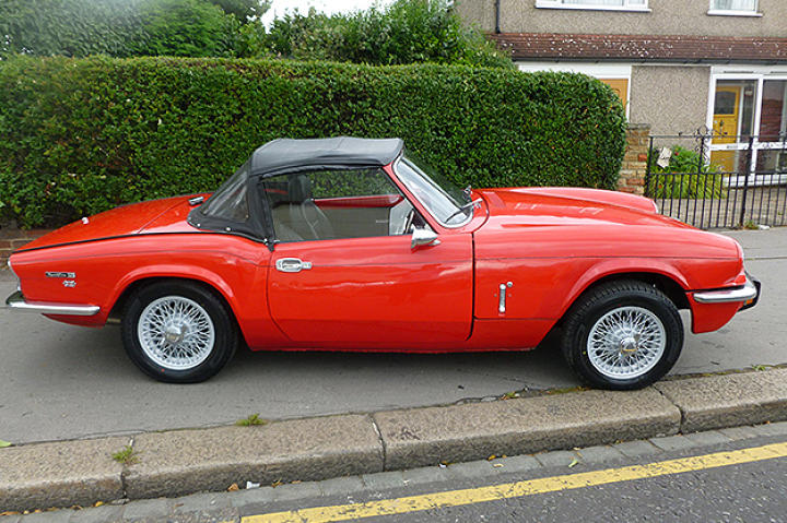 Triumph Spitfire, car 1 in UK episode.