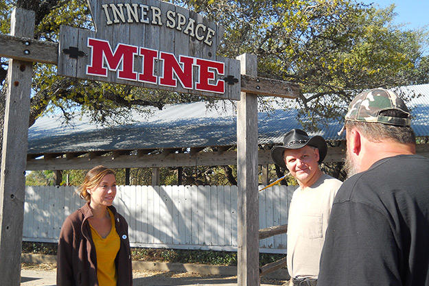 Turtleman (Ernie Brown, Jr) and Neal James meet Taylor Pierce at Inner Space Mine.