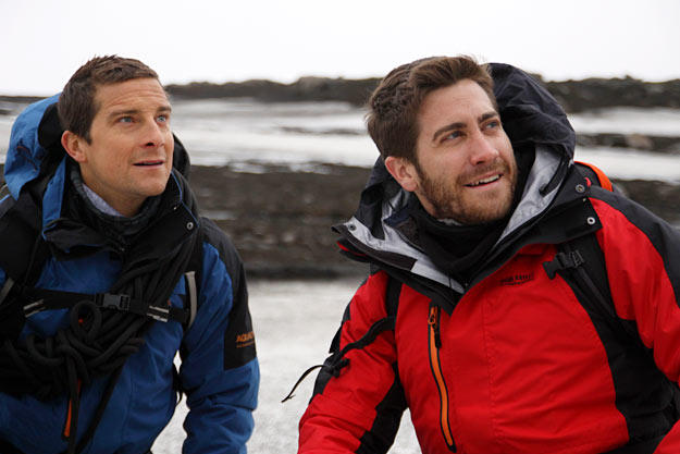 On his trip to Iceland, Bear Grylls brought along a companion — actor Jake Gyllenhaal.