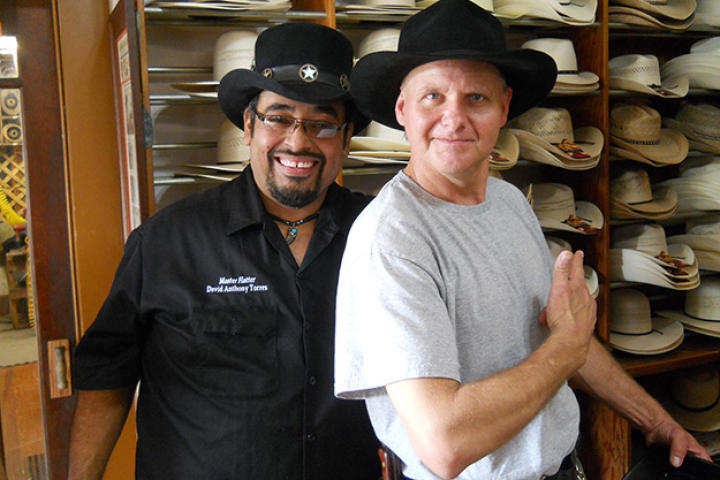 Ernie and David Torres at Texas Hatters.