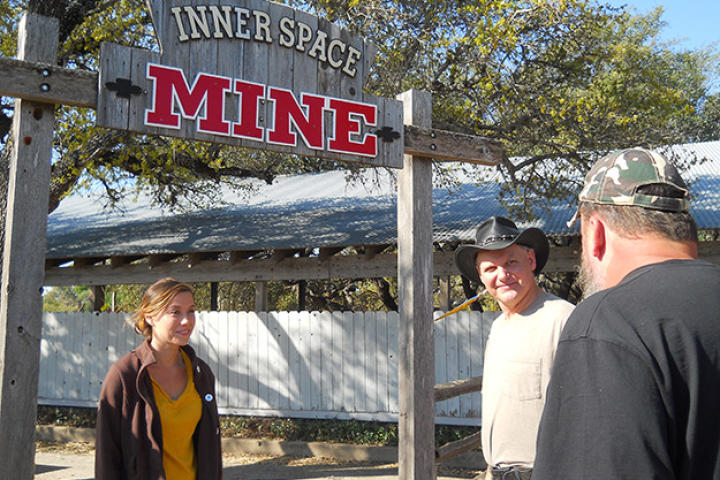 Turtleman (Ernie Brown, Jr) and Neal James meet Taylor Pierce at Inner Space Mine.