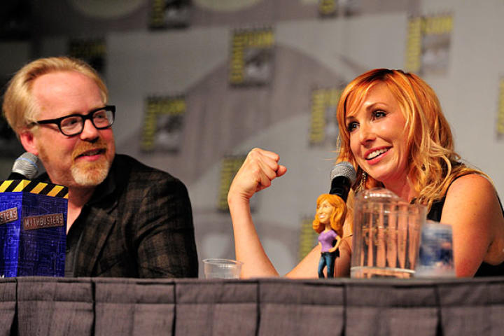 For the "airplane mauled by bears" test, it was Kari Byron who donned the big claws (a la Wolverine).