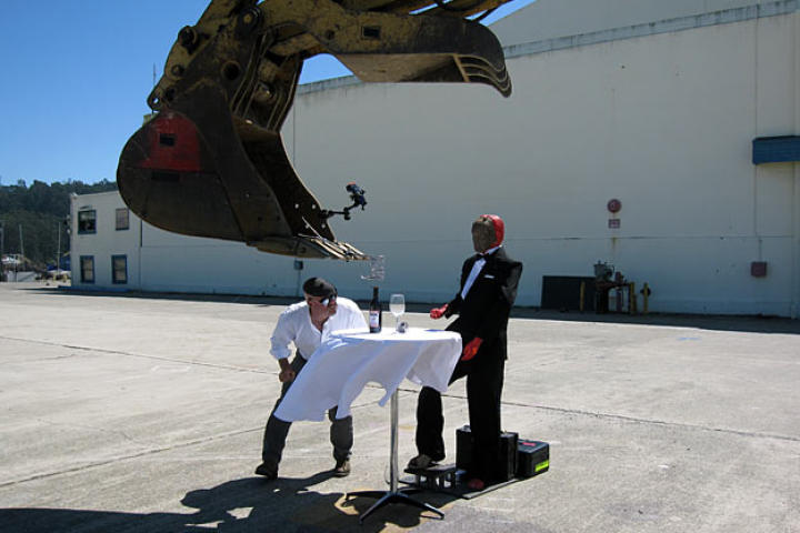 For "Excavator Exuberance," Jamie and Adam tested three viral videos: Can an excavator really row a barge? Be used to go wakeboarding? Perform seemingly impossible feats of acrobatics?
