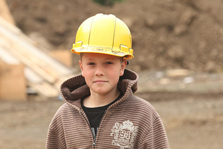 Todd's 11-year-old son Hunter is the oldest of the three boys who accompanied their fathers to Alaska when they first set out for Porcupine Creek. Eventually, 10 children would come to stay at the camp with their families to live, learn and often work.