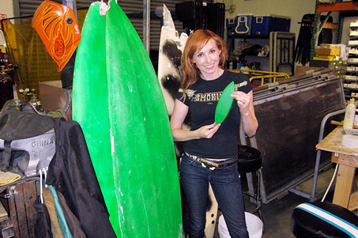 Can a surfboard tied to the top of a car be lethal? Kari Byron shows off the small-scale replica she fashioned at NASA.
