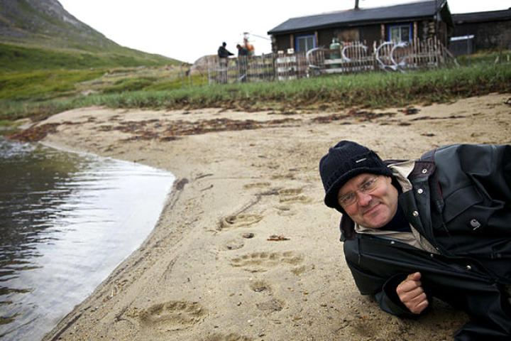 Polar Bear Attacks Camp Door, Helicopter