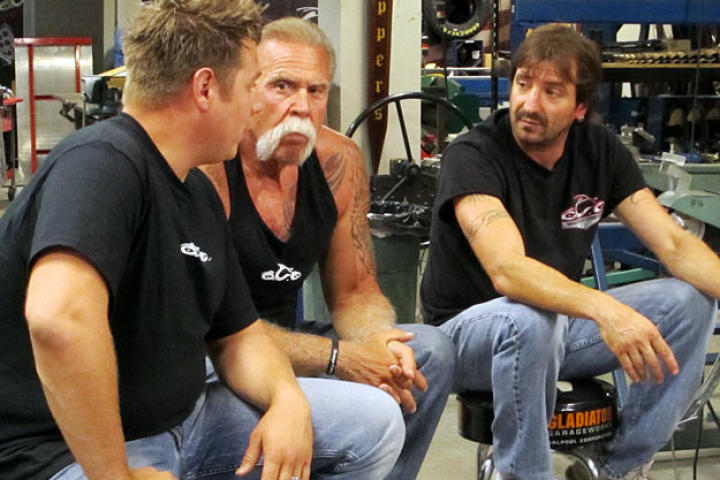 On June 22, 2011, the first American Chopper Aftershow was shot. For the OCC aftershow, Jason Pohl, Senior and Rick Petko answered viewer questions about the Cadillac Bike.
Your questions ranged from, "After all is said and done and seeing Junior's bike, would you have done anything differently?" to "How does the nitrous work? Is it a button you hit?"