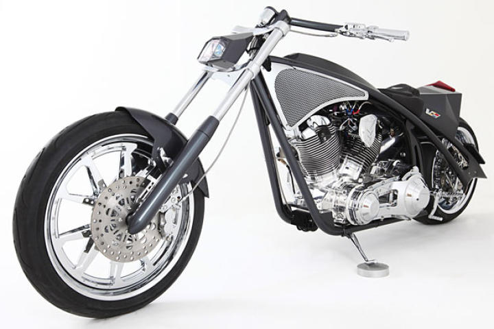 Senior and Junior donated the proceeds from their one-of-a-kind Cadillac-inspired choppers to benefit charity.