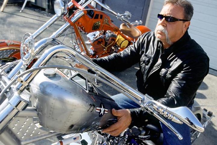 Paul Teutul Sr. sits astride the Jet Bike, from the American Chopper pilot episode in 2002. (That's right, 2002.)