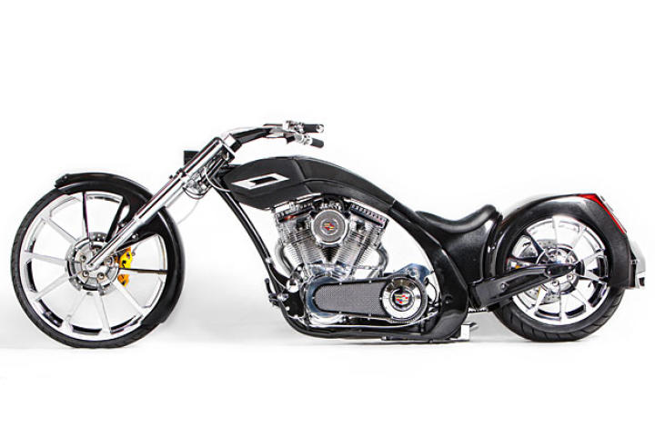 Senior and Junior are donating the proceeds from their one-of-a-kind Cadillac-inspired choppers to benefit charity.