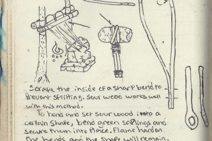 Eugene's drawing shows how to bend wood using limited materials.