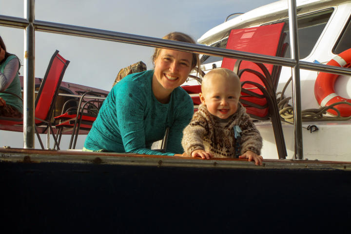 Eve and Findlay Smile on a Boat Trip