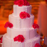 Andrea and Patrick's wedding cake was simple and elegant.