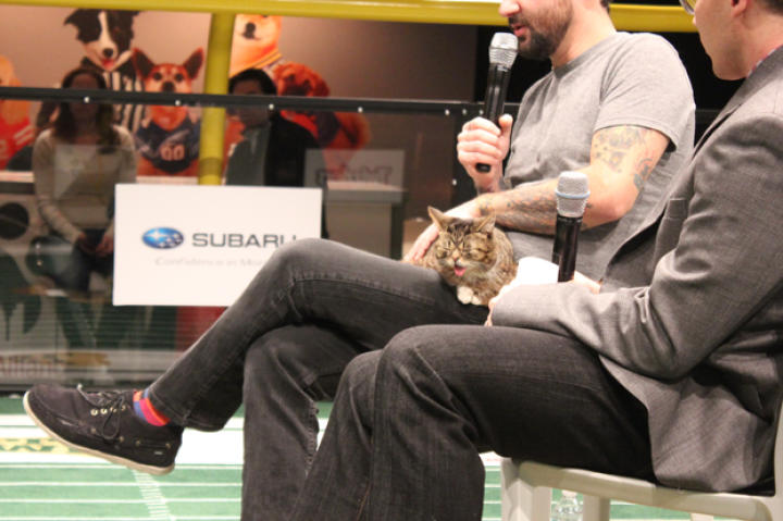 Lil Bub and her dude, Mike Bridavsky, answer questions.