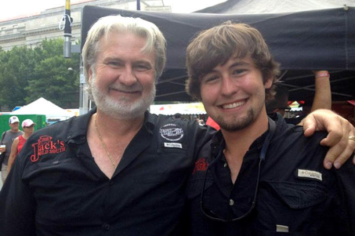 BBQ Pitmasters judge Myron Mixon spends time with his son Michael during filming of BBQ PItmasters.