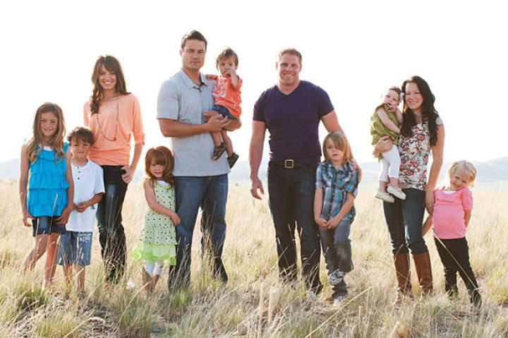 The miners are joined by their families.