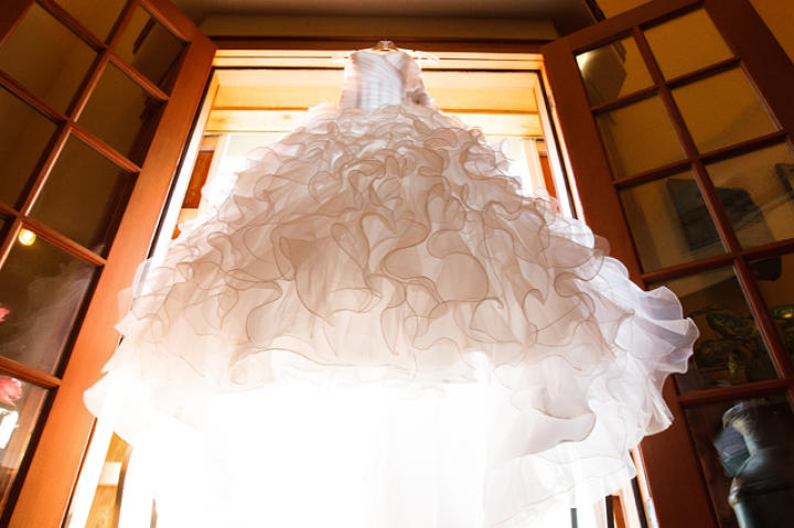 Karen's dress hung in the sunlight.