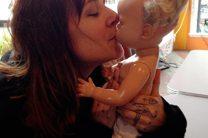 Cat, 48, has been addicted to her doll Volo for 8 years. She brings her doll everywhere and can't imagine life without him.