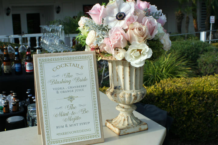 The bride and groom each had a signature cocktail.